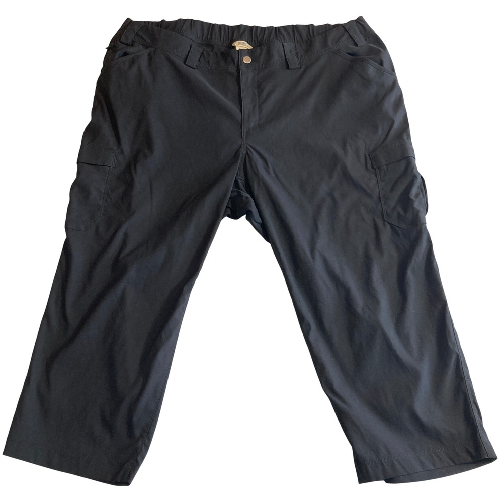 Duluth Trading Cargo Capris Womens 22W Black Dry on the Fly Crop Plus Hiking